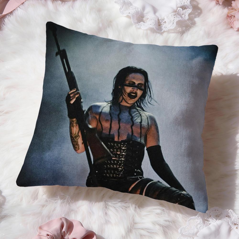 Federa Cuscino Singer M-Marilyn M-Manson Comfort Premium Design Reversibile Due in Uno per Qualsiasi Stanza e Interno Auto