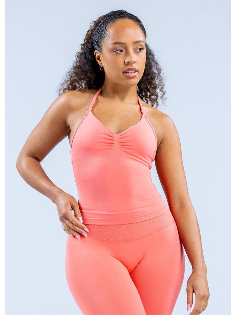 DFYNE Yoga Wear: V-Neck Tank Top & Seamless Long Pants Set