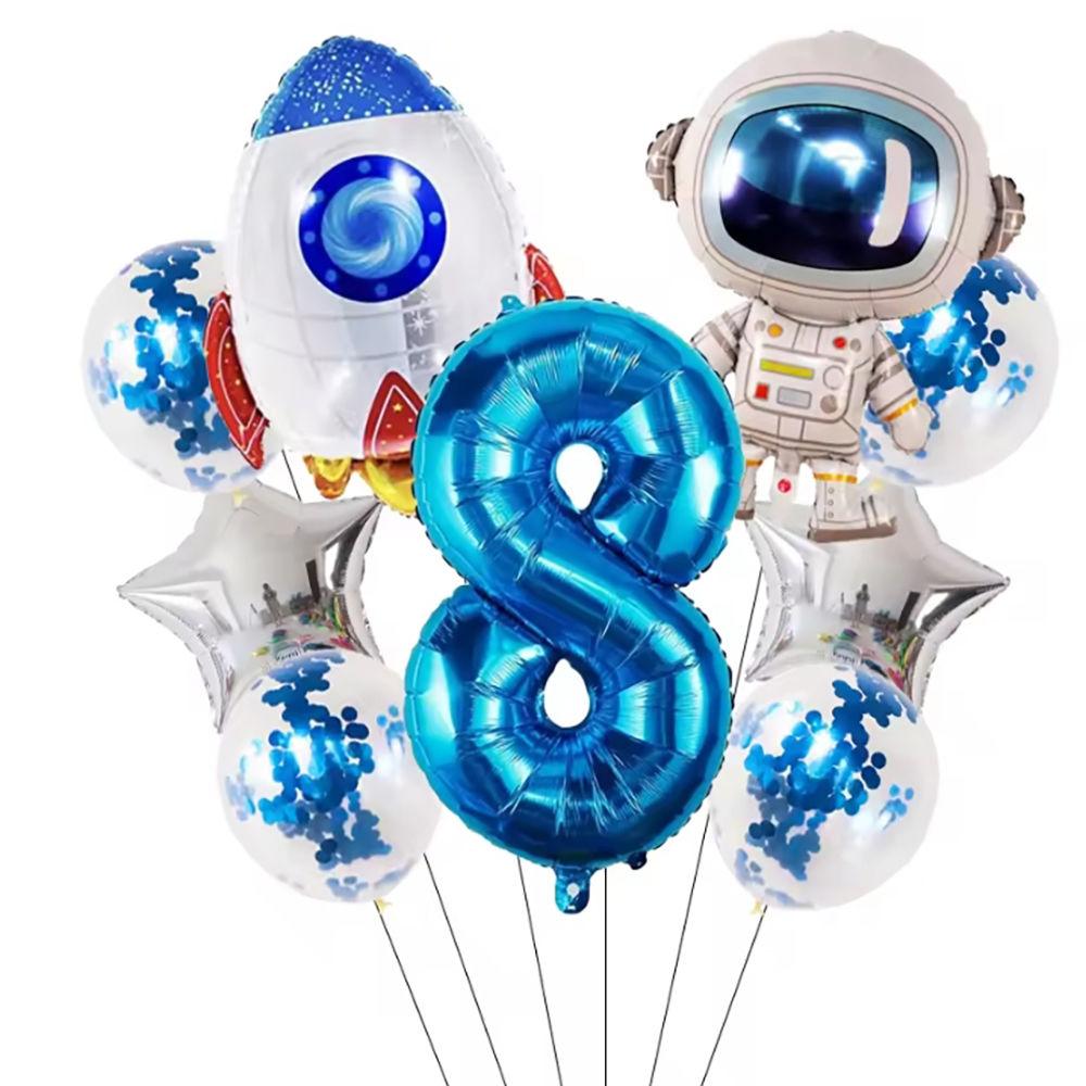 Astronauten-Thema Aluminiumfolienballon Geburtstagsfeier Dekoration, Kinder Raketen-Geburtstagsfeier Dekorationszubehör