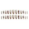 24Pcs Almond Press On Nails Gold Rose Floral Oil Paint Design Elegant Fake Nails For Women Gift