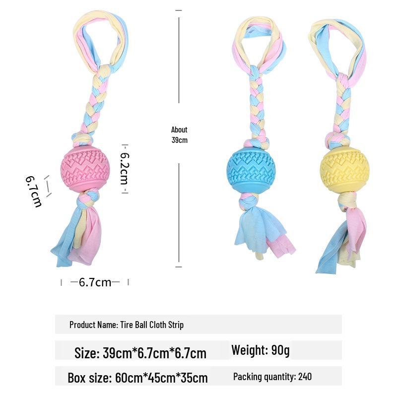 Durable Cotton Rope Knot Dog Toy - Bite-Resistant, Indestructible Molar Ball for Puppies