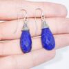 Lapis Teardrop Earrings: 925 Sterling Silver, Natural Stone