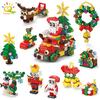 Children Mini Christmas Tree Santa Claus Model Micro Bricks Building Block DIY Insect Animal Bricks Toys for Adult Gift