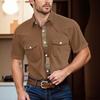 Men'S Fashionable Lapel And Shoulder Length Short Sleeved Casual Top