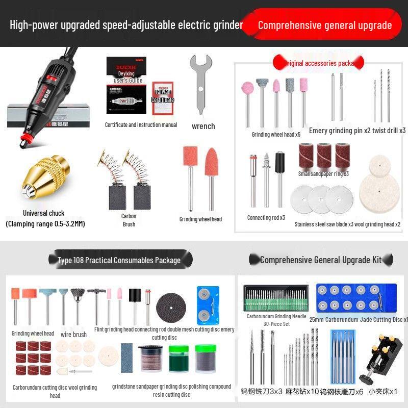 High-Power Electric Hand Grinder and Polisher: Rust Remover, Deburring, Engraving, and Polishing Tool