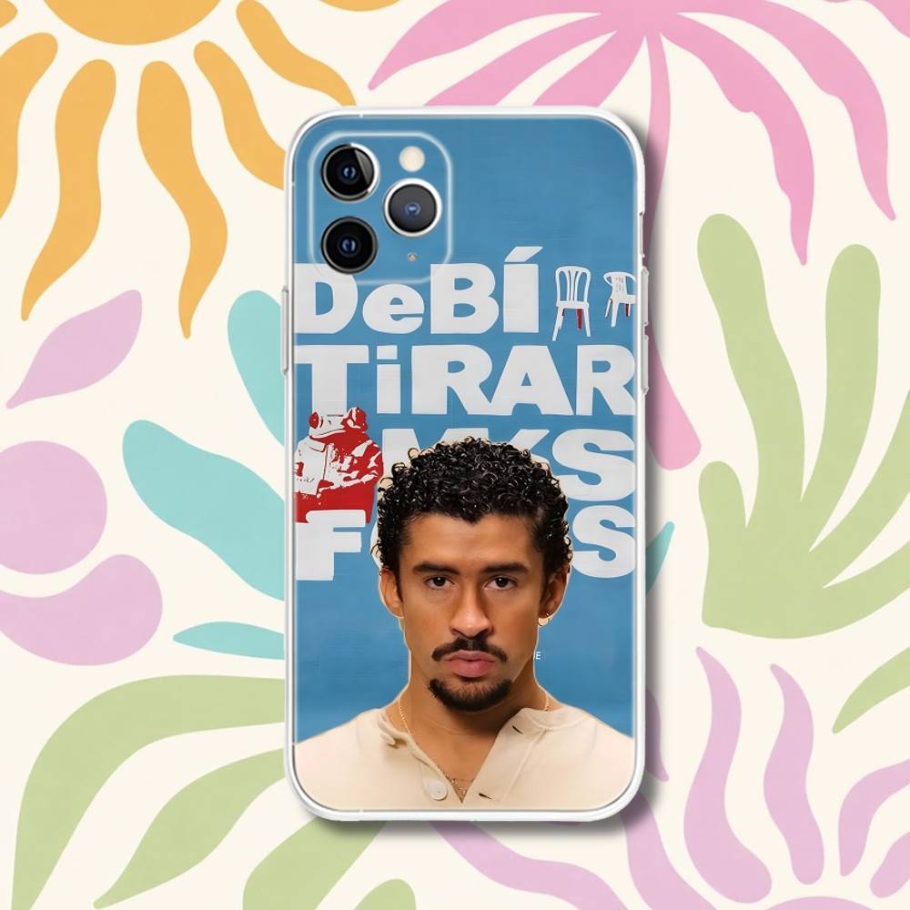 B-Bad Bunny DTMF Debi Tirar Mas Fotos Transparent Phone Case For iPhone 17,13,15,12,11,14,16 Pro Max Mini 8 Plus SE4,Air Fundas