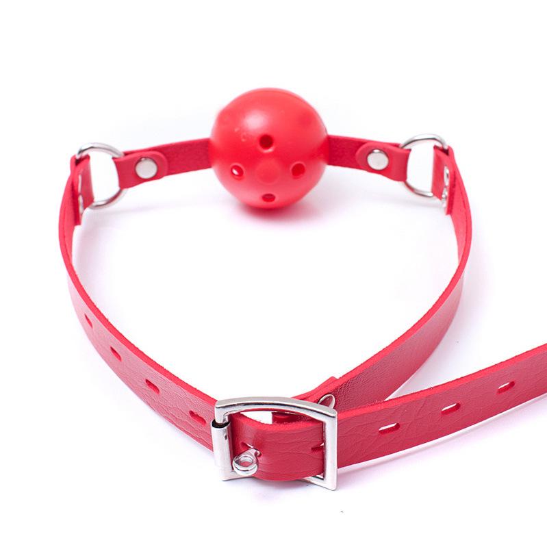 Red Ball Mesh Oral Gag for Adults – Hollow Mouth Stuffer for Men and Women