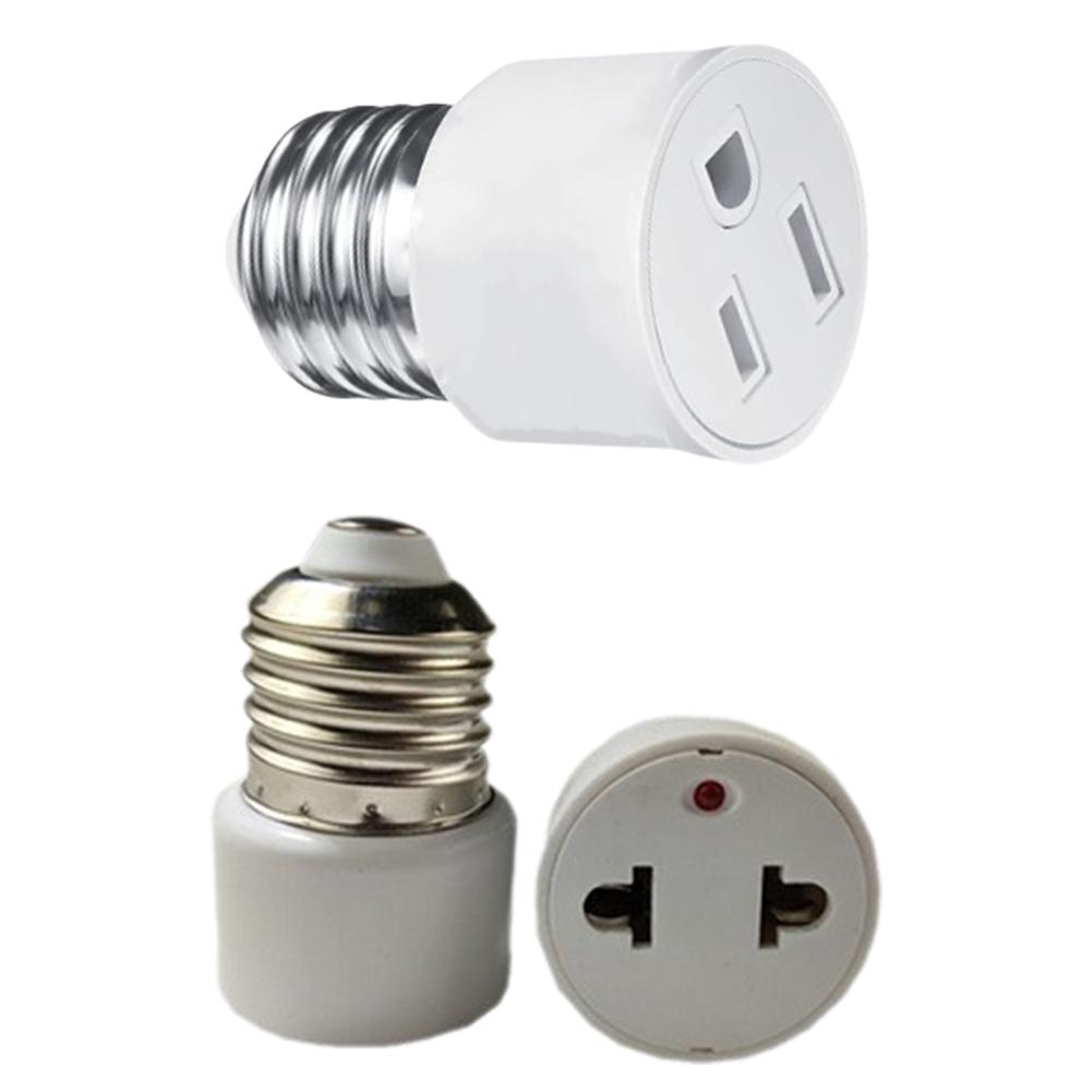 E27 To EU US Converter Lamp Socket Screw Bulb Base Converter European America Socket Prong Plug Q9C5