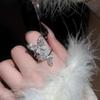 1PC Environmentally Friendly Double Hollow Butterfly Zircon Inlaid Opening Fashionable Super Fairy Design High-end Exquisite New Index Finger Ring