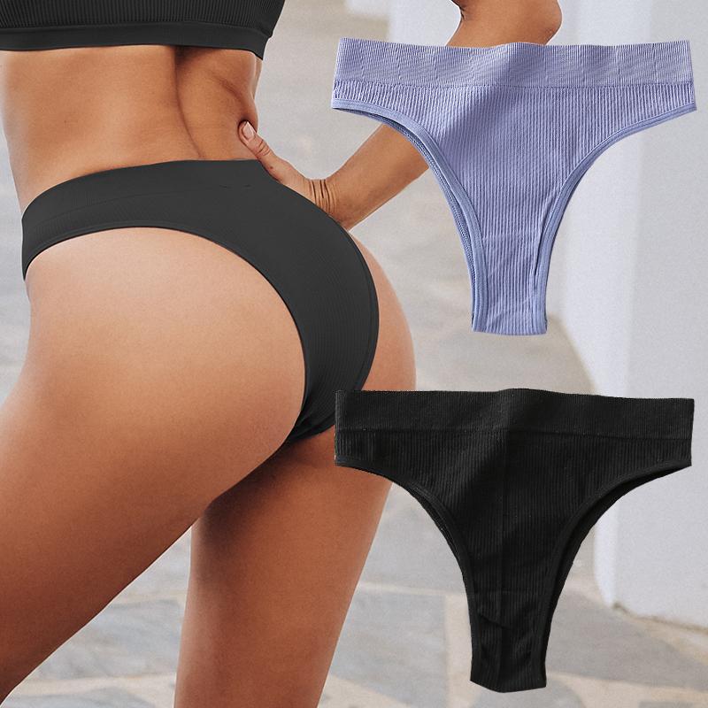 2 Teile/satz Nahtlose Höschen Frauen Sexy Low Taille Brasilianische Hose Weibliche Einfarbig Atmungsaktive Unterwäsche Dame Weiche Intimat Dessous