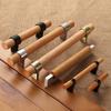 Wood Handles For Furniture Cabinet Pulls And Modern Black Kitchen Doors Drawer Kids Gold Adjustable Knobs 96-160mm