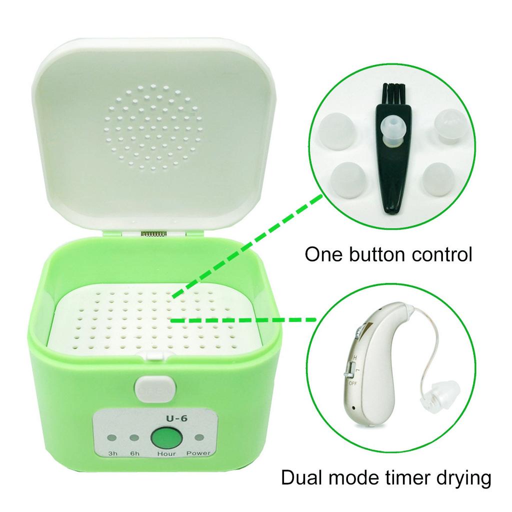 Elektrisch Hoortoestel Ontvochtiger Verwijdert Zweetvocht Verwarmingsweerstand Getimed Drogen Oorversterkers Droger