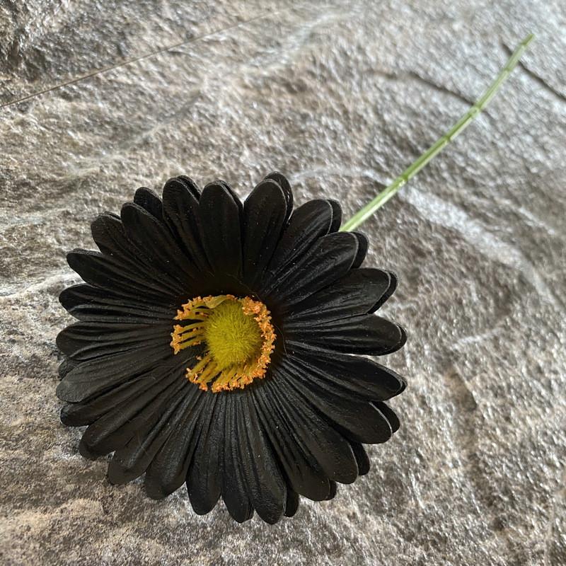 Pu Gerbera Daisy Artificial Flower For Wedding Decor Home Styling Soft Rubber Material