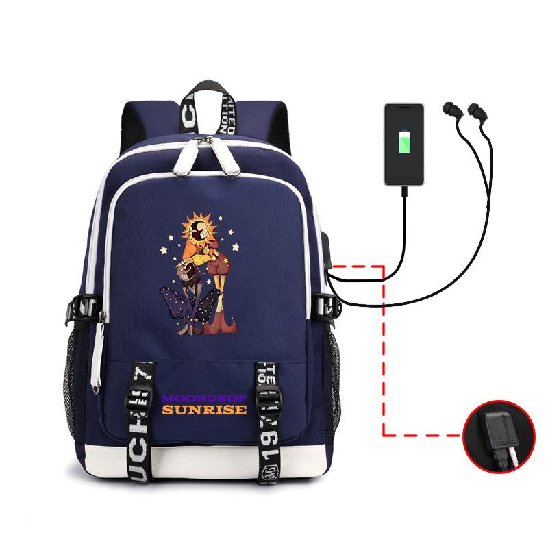 Sundrop Fnaf Peripheral Large Capacity Student School Bag Outdoor Backpack Usb Computer Bag