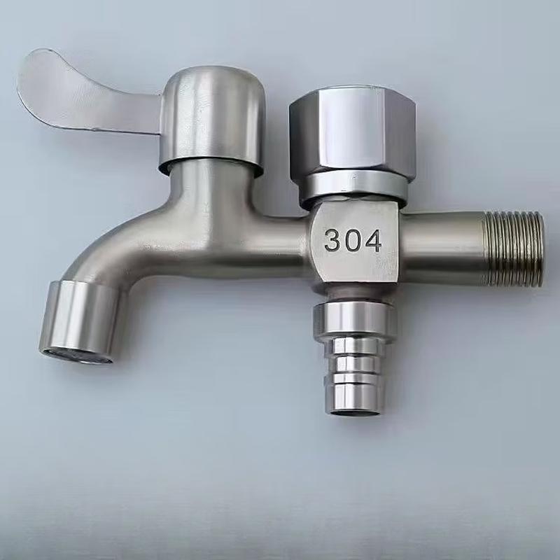 TLXT Stainless Steel Dual Control Washing Machine Faucet