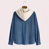 BUTMYJ Striped Corduroy Casual Hooded Plus Sizes Loose Long Sleeve Hooded Shirt for and Men's Hoodie, Outerwear, Available, Stylish, Fit, Fall,