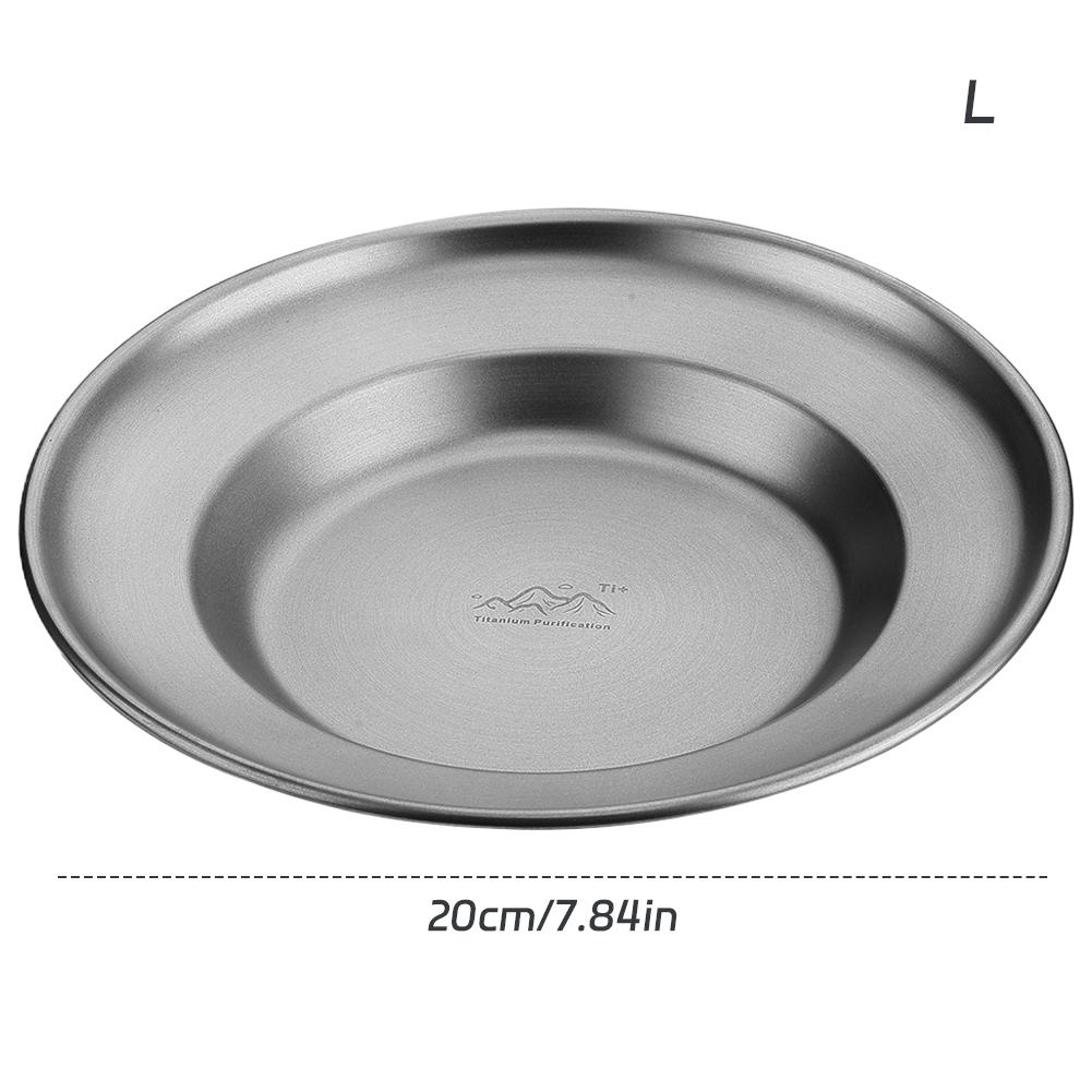 Titanium Camping Plate Travel Tableware Stackable Camping Supplies Backcountry Dinnerware for Backpacking Picnic Equipment