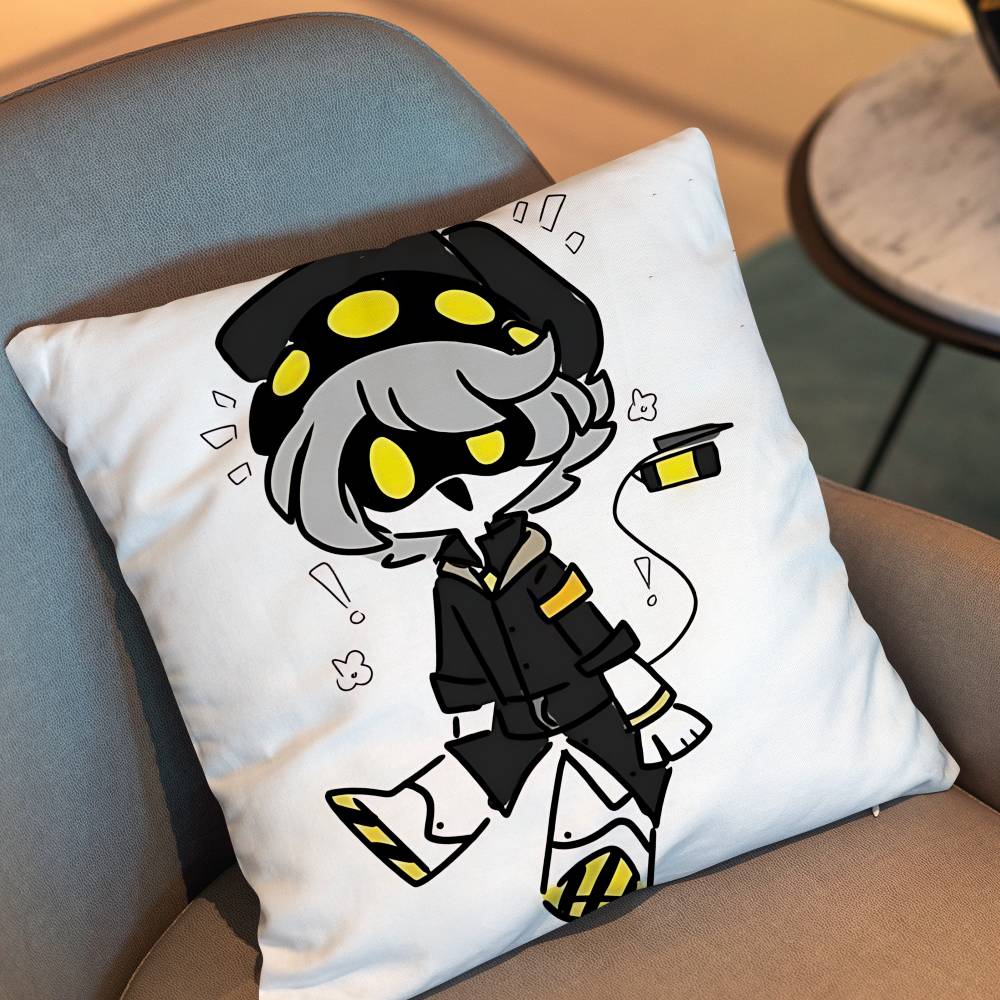 Uzi Doorman Game N Murder Drones Pillow Case Anti-Dustmite Pillowcase Invisible Zipper Silky Short Plush Sofa Cushion Cover