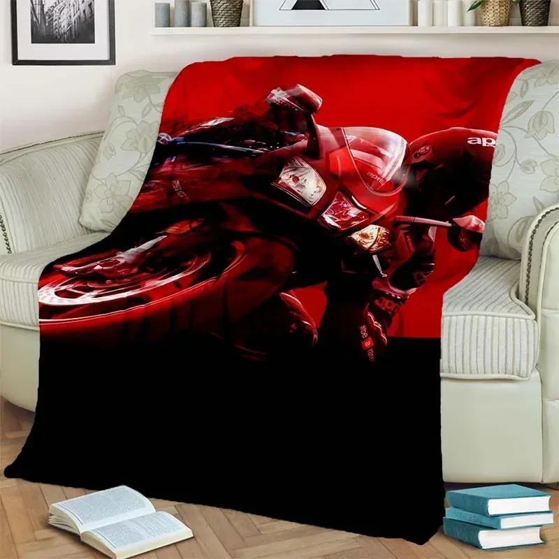 Aprilia Motorcycle Logo Printed Flannel Blanket Fashion Warm Lightweight Living Room Bedroom Sofa Bed For Picnic Blanket