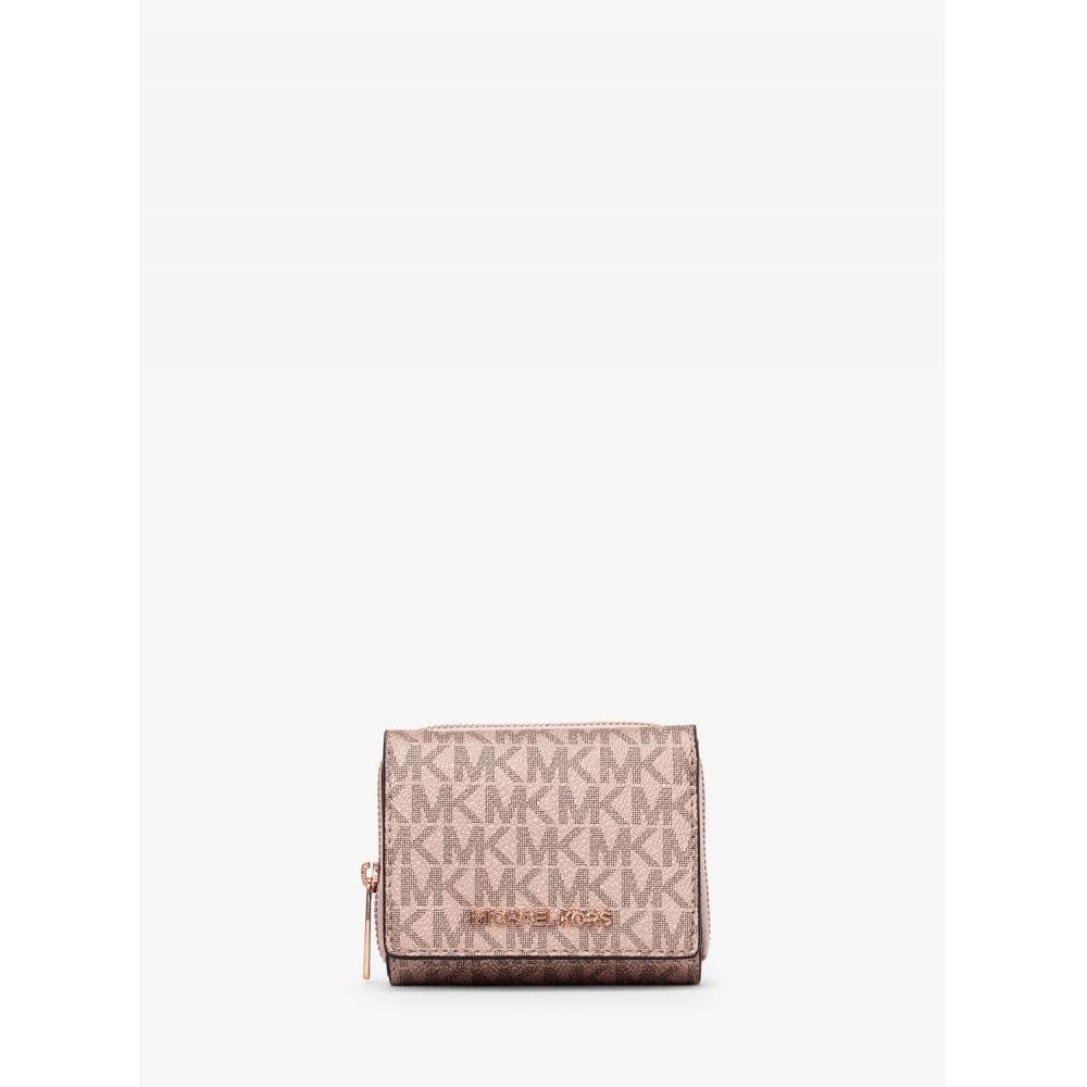 

Michael Kors [japan Limited] Jet Set Travel Mid Zip Wallet Small Mk Signature 35h1rtvz5v622 Rose Gold F