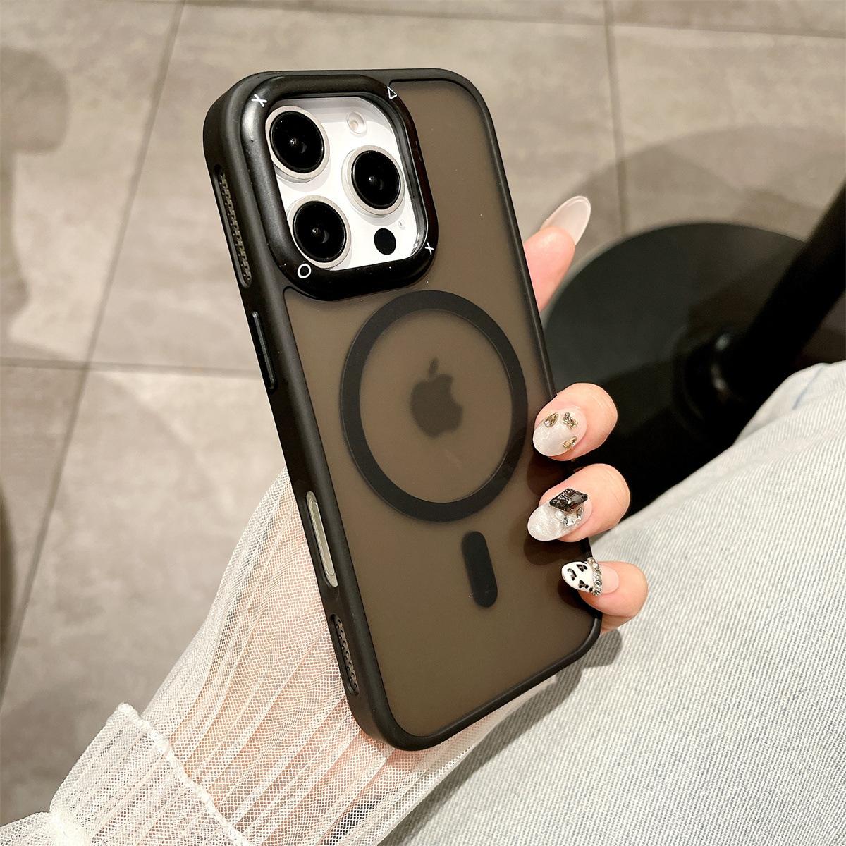 

Магнитный чехол с полной защитой для телефона, подходит для Apple 16, IPhone14ProMax прозрачный 15 матовый 12 защитный чехол Apple 13 чёрный