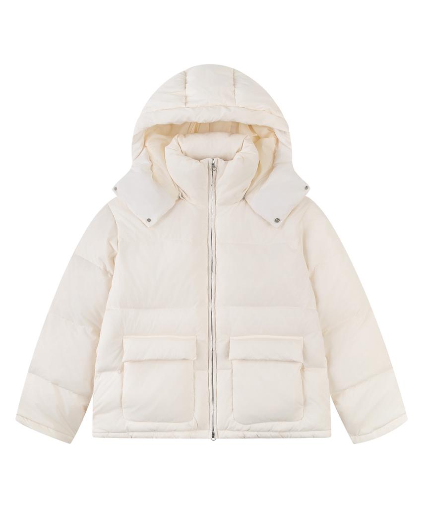 Siyazu Siot4161 Duck Down Big Pocket Hooded Padded Jacket_Ivory
