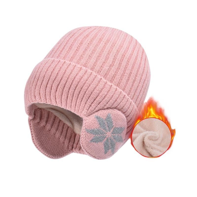 Winter warm knitted wool hat men's fleece thickened hat women's Korean version outdoor cycling ear protection headgear