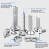 Metric Screw Nut Bolt Washer Set Fasteners Assortment Kit with Organizer Case M3/M4/M5/M6 Hardware Set for Home Repair Furniture