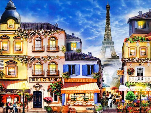 5d Diamond Painting Mosaic Paris Tower Landscape Home Decor Embroidery Tree Scenery Full Square/round Wall Sticker
