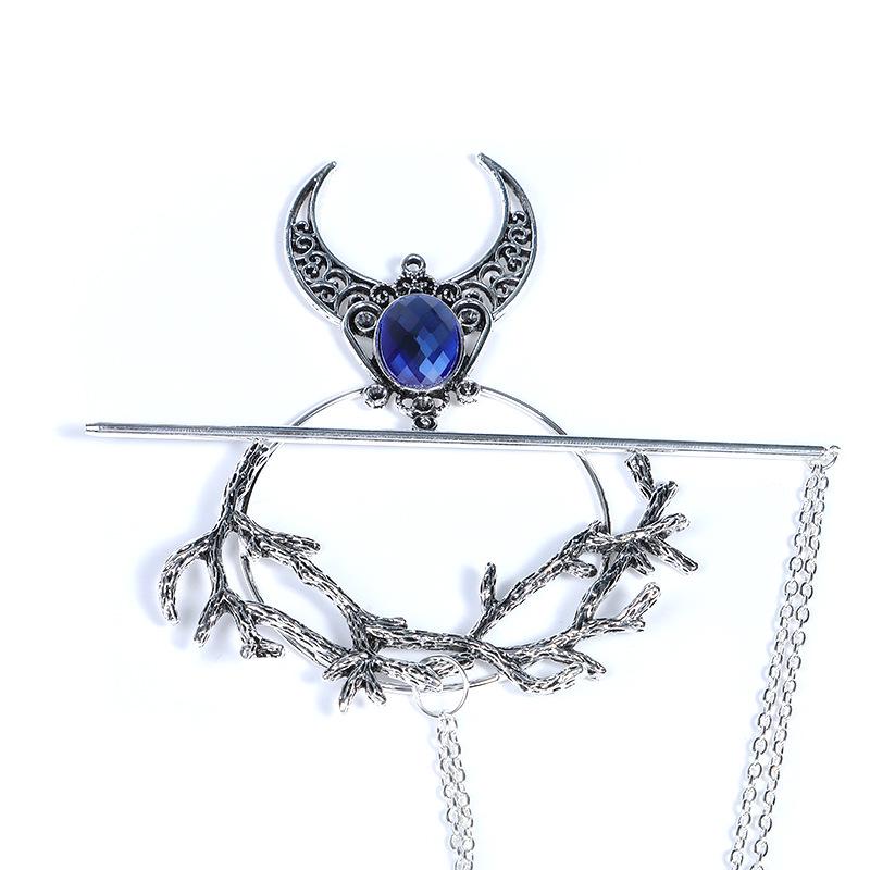 Chencui Agrafe de păr stilate retro vrăjitoare cu strasuri vikinge – accesorii de păr unice și elegante pentru fete