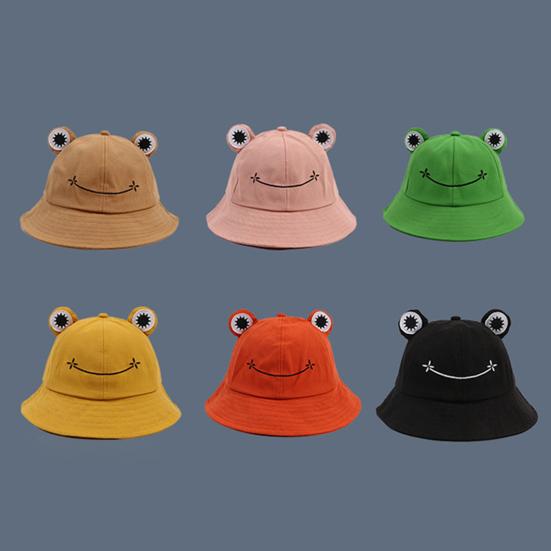 Cute Frog Design Sun Protection Fisherman Hat Children Adults Outdoor Bucket Cap