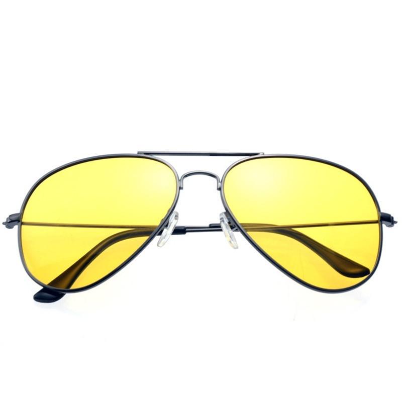 Retro Classic Night Vision Polarized Sunglasses Yellow Lens Anti Glare Night Car Diving Glasses