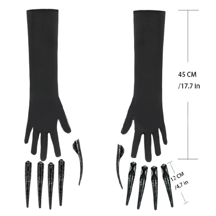 Halloween Kostüm Fingernägel Hexenhandschuhe für Erwachsene Dark Series Lange Nägel Handschuhe Maskeradenhandschuhe Partyzubehör