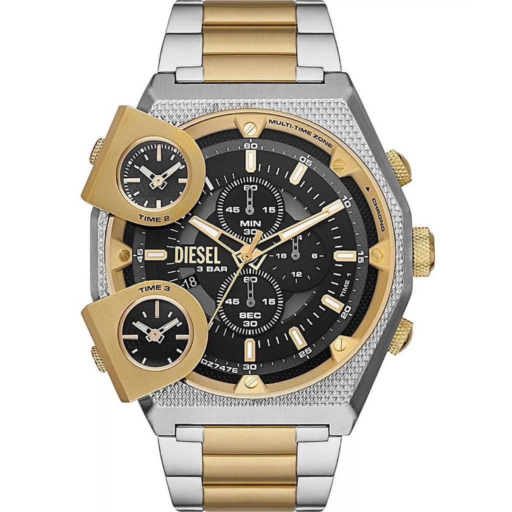 Diesel Herren Sideshow Quarzuhr Schwarzes Zifferblatt Edelstahl 51mm DZ7476