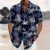 Summer Flower Shirt Men'S Beach Large Size Short Sleeve Casual Retro Men'S 3D Digital Printing Men'S Shirt Trend