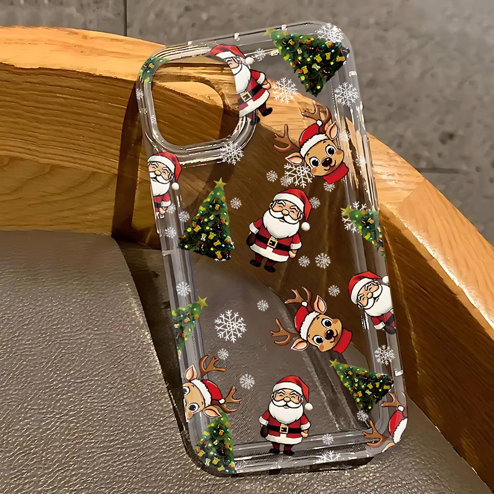 Cute Cartoon Christmas Phone Case for Samsung Galaxy S25 S24 S23 S22 S21 S20 Note20 Note10 FE Ultra Plus 4G 5G Clear Back Cover