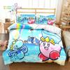3D Design Printed Kawaii Cartoon Kirbys Bed Ensemble Single Size Single Size Full Queen Dimension King Dimension Size Bed Kit Adult Kid Bedroom
