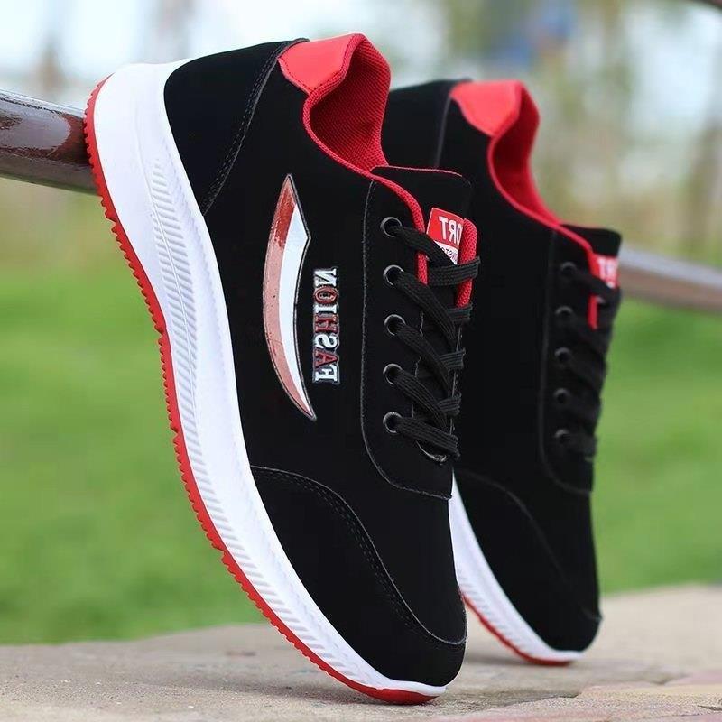 

Spring and Autumn new men s shoes breathable sports shoes casual shoes trendy fashion running shoes lightweight soft-soled shoes foreign trade 44 червоний