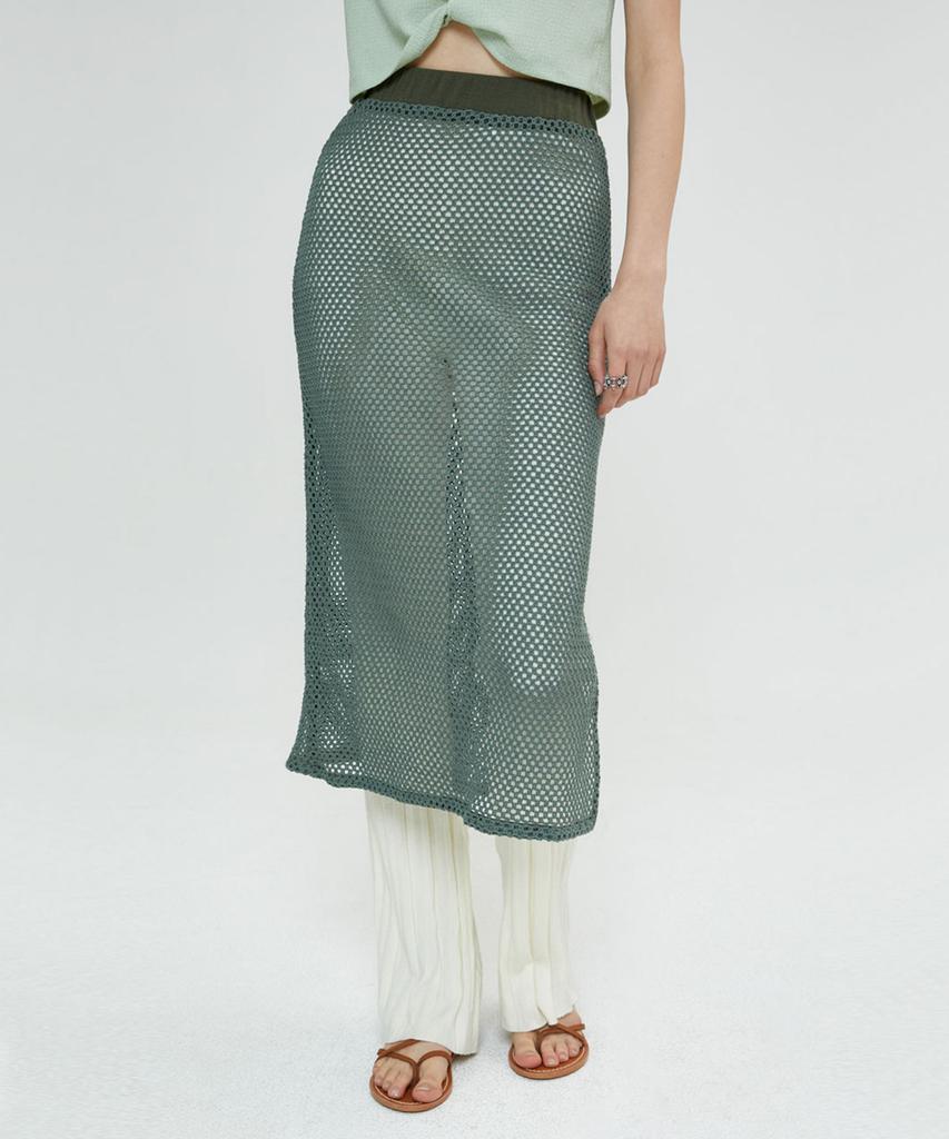 Sperone Woman Crochet Skirt (Khaki)