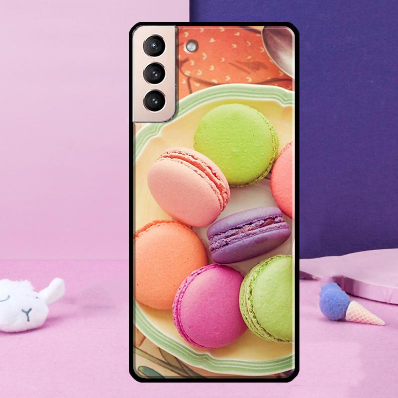 Macarons Cake Dessert Phone Case For Samsung Galaxy S25 S24 Ultra S9 S10 S20 S21 S22 Plus S23 FE S24 FE Cover