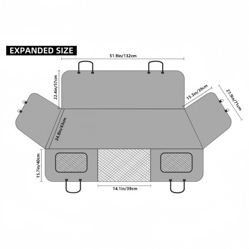 Car Pet Mat Universal In All Seasons Multipurpose Waterproof Dog Travel Hammock Large Space Rear Seat Hard Board Car Dog Bed
