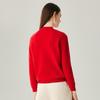Zhaojun Women's Two-Tone Jacquard Semi-High Collar Cashmere Sweater