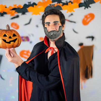 Gefälschter Schnurrbart und Augenbrauen-Set, selbstklebender gefälschter Bart, Kostümzubehör, Cosplay-Requisite für Maskerade, Theaterbühne
