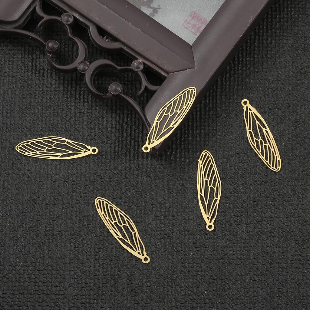 10pcs Copper Butterfly Wing Leaf Charm DIY Accessories Findings Supplies For Jewelry Making