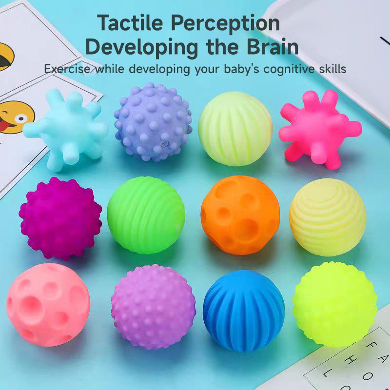 Baby Tactile Senses Toy Sensory Balls Rattles Toy Baby Touch Hand Ball Massage Soft Textured Balls Infant Senses Development Toy