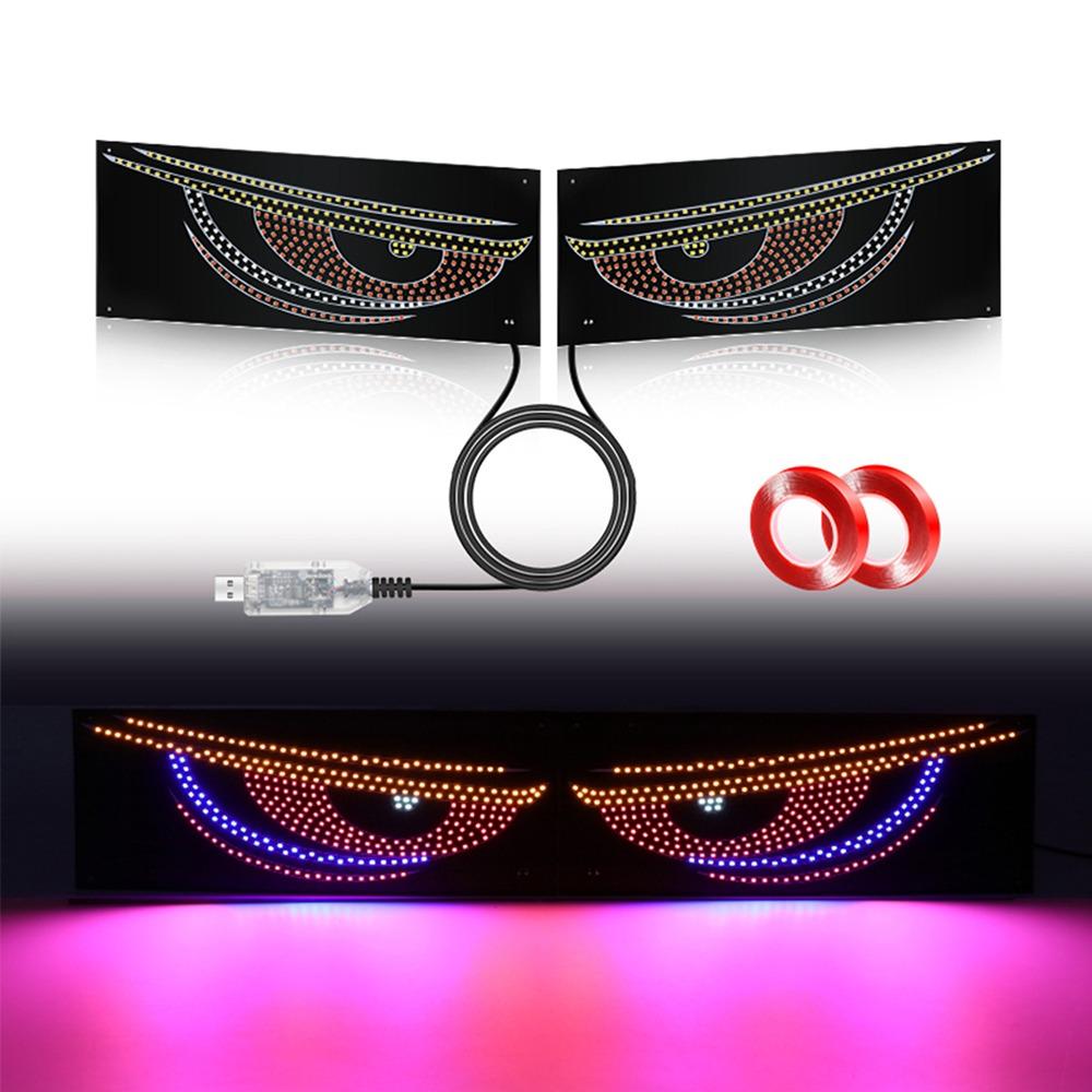 LED Display Truck Devil Eyes Light Multi-Mode LED Windshield Display Pixel Panel Lamp  Car Decor