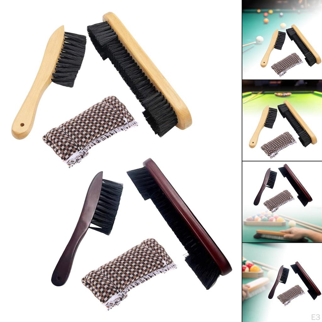 1 Billardtisch-Tuchbürste, Holzgriff, Reinigung von Billardtischen, mit Abwischen, Set Schienenbürste