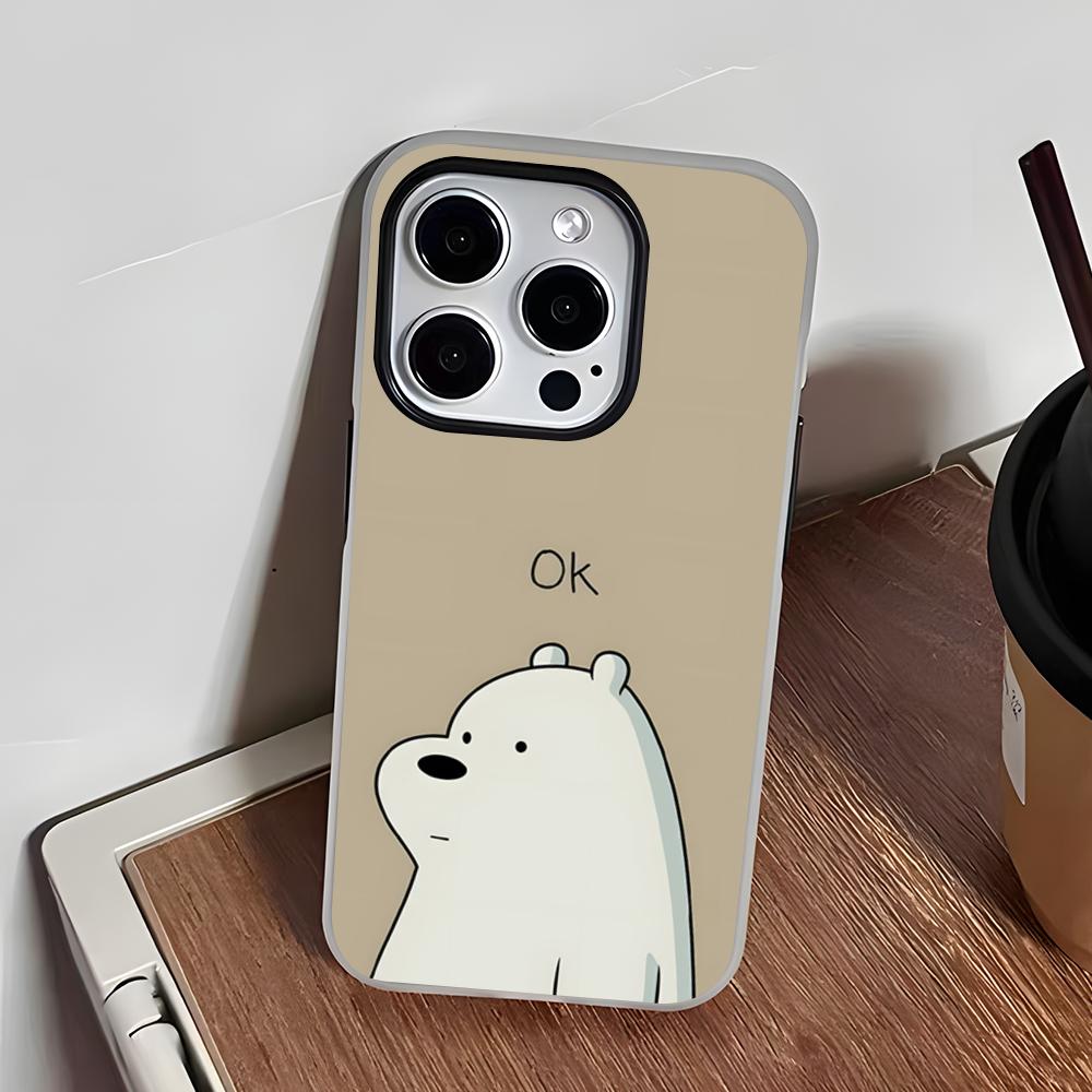 Ice Bear Phone Case For IPhone 17 Air 16 E 15 14 Plus 13 12 11 Pro Max Jelly 2 In 1 Protective Case