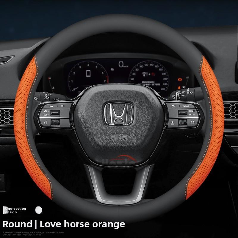 AAAKL1 Leather Car Steering Wheel Cover for Honda HRV CRV Pilot Civic City Accord ZRV Prologue Passport 2023 2024 2025 2026 Accessories