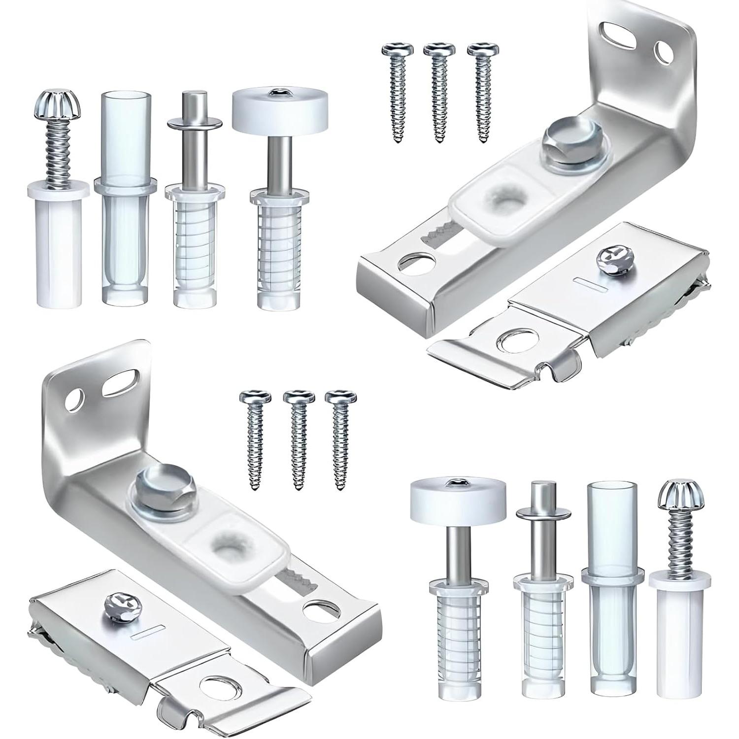 

Bifold Door Track Kit, 2 Sets Bi-Fold Door Hardware Repair Kit Folding Doors Replacement Parts Includes Top Bottom Pivots, Bracket Z001